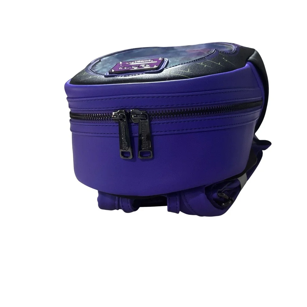 Loungefly Disney Villains Curse Glow in the Dark Mini Backpack Purple Black NEW